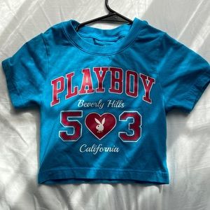 Playboy blue crop top PacSun, barely used